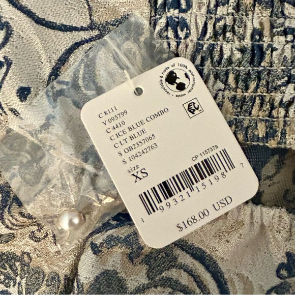 Free People Blue and Gray Floral Jacquard Top - Picture 7 of 7